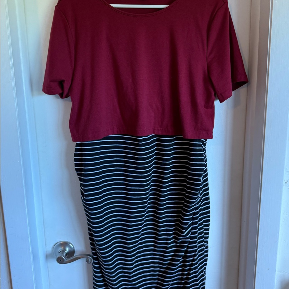 Red and Black Striped Dress